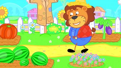 Lion de la Famille de dessin animé pour les Enfants des Amis Ensemble