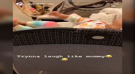Cardi B shares cute video of baby Kulture trying to laugh like her