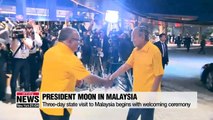President Moon's three-day state visit to Malaysia begins with welcoming ceremony