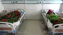 جرحى القصف على محافظة حجة اليمنية يتلقون العلاج