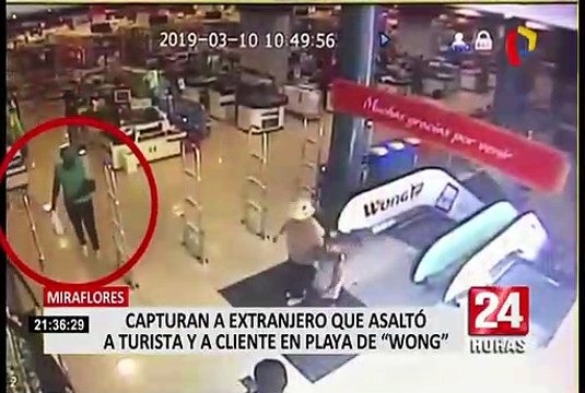 Miraflores: capturan a extranjero que asaltó a turista y cliente de conocido supermercado
