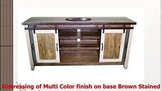 60 Inch Distressed Multi Color Farmhouse Sliding Barn Door Single Sink Bathroom Vanity