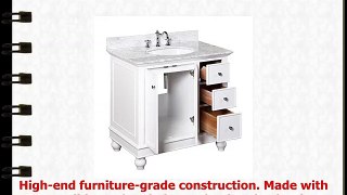 Kitchen Bath Collection KBC2236WTCARR Bella Bathroom Vanity with Marble Countertop Cabinet