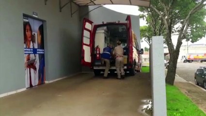 Trabalhador ferido é levado para UPA Brasília