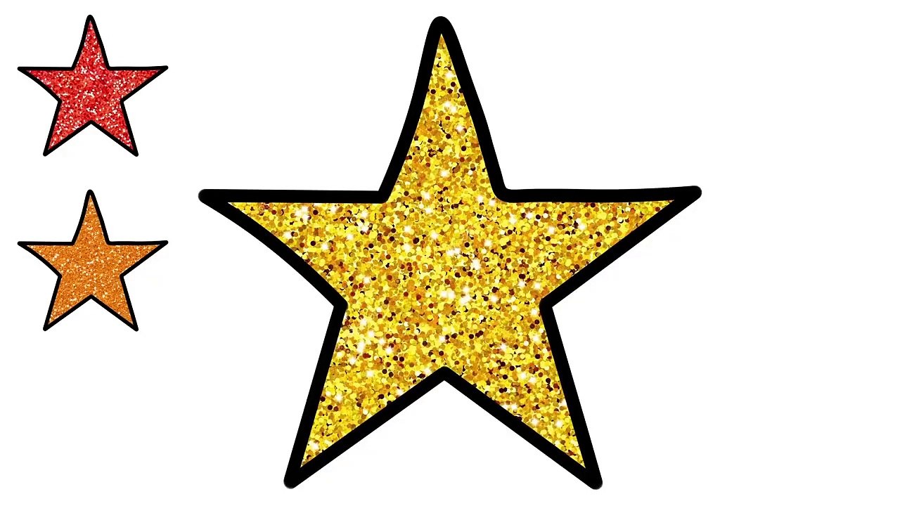Star Glitter Drawing and Painting for Kids | Coloring for Toddlers