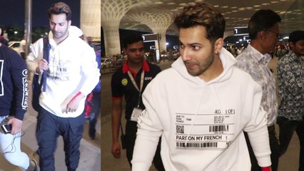 Varun Dhavan looks cool in white sweatshirt at Airport: Watch Video | Boldsky