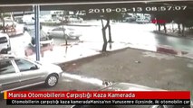 Manisa Otomobillerin Çarpıştığı Kaza Kamerada