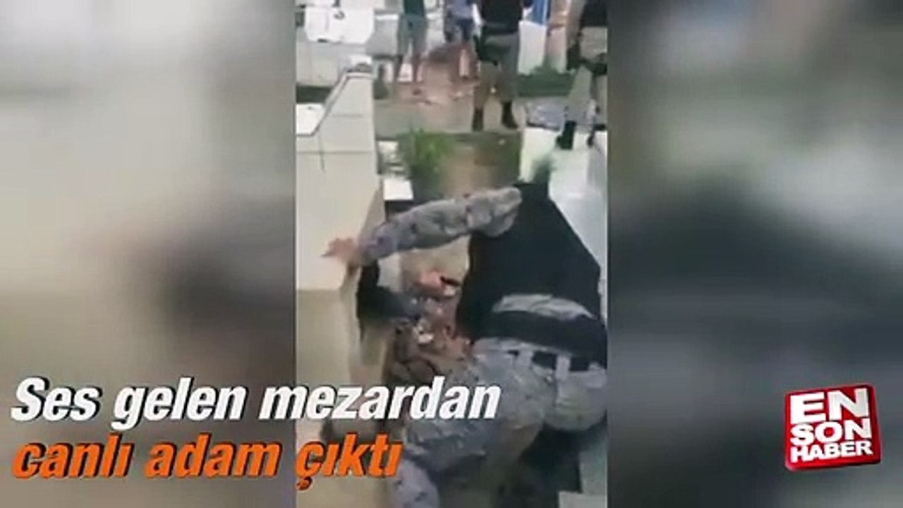 Ses gelen mezardan canlı adam çıktı