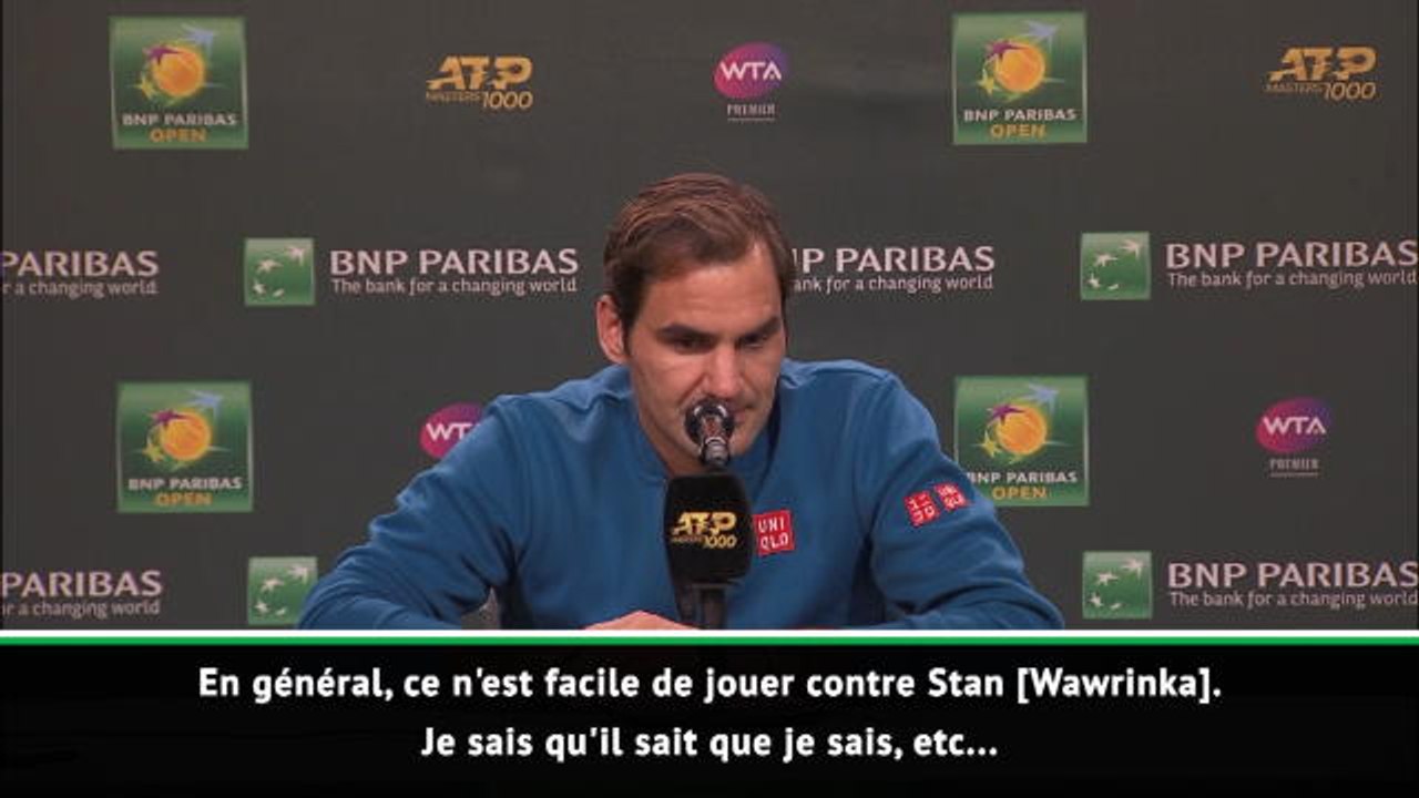 Indian Wells - Federer sur Wawrinka : "Je sais qu'il sait que je sais !"
