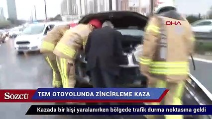 TEM otoyolunda 4 araç birbirine girdi