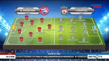 Perkiraan Formasi Muenchen vs Liverpool