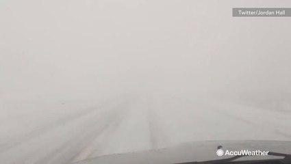 You can't see anything in this whiteout during winter storm