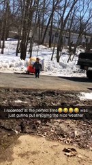 Kid's Toy Car Gets Stuck in the Snow