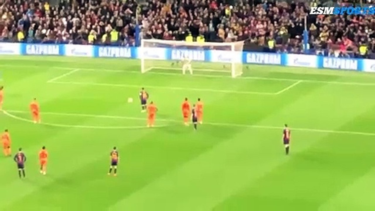 Lionel Messi fantastic penalty goal Barcelona vs Lyon 5-1