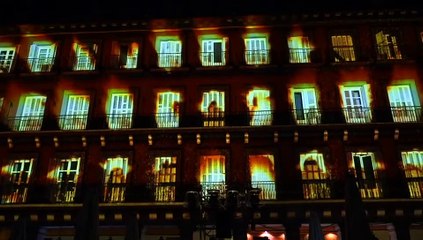 Lumières sur la Plaza Mayor Madrid Fév 19