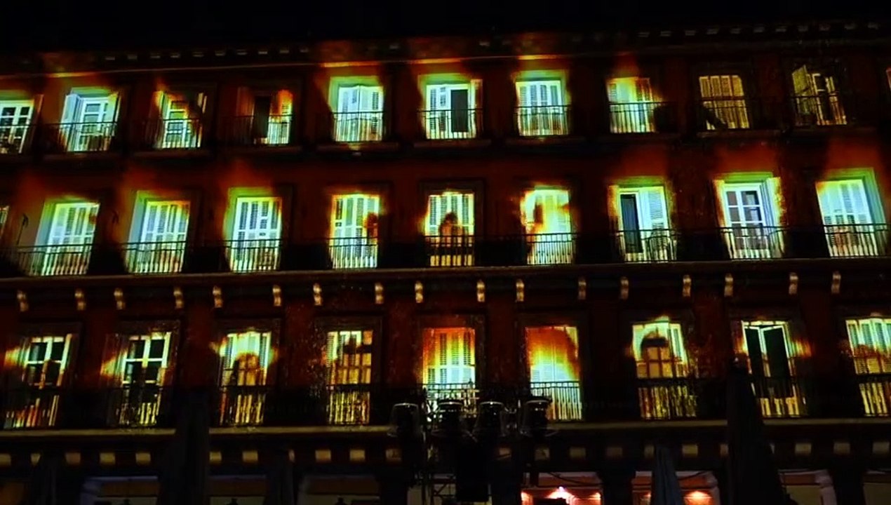 Lumières sur la Plaza Mayor Madrid Fév 19