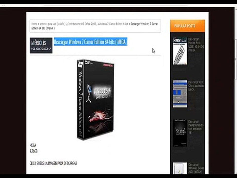 Windows 7 Gamer Edition 64 bits ( MEGA )