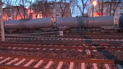 Ankara'da Yük Treninin Vagonları Raydan Çıktı