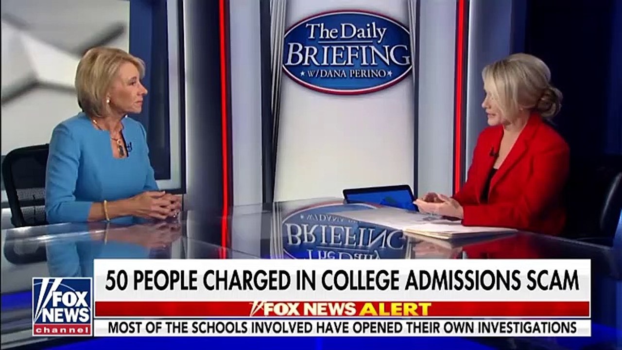 Betsy Devos Says College Admissions Scam Is "Not Fair" In Fox News Interview