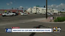 Man shot by Phoenix officer dies, no weapons found