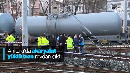 Ankara'da akaryakıt yüklü tren raydan çıktı