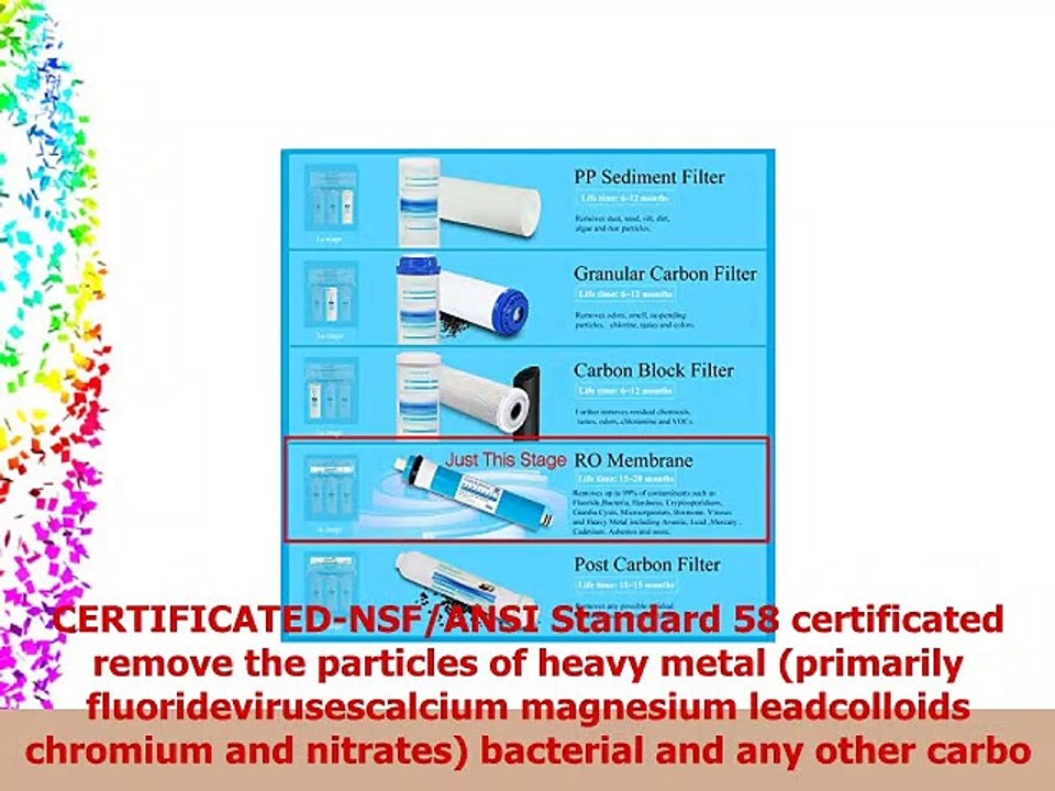 Geekpure Universal Compatible 100 GPD Reverse Osmosis Membrane ReplacementNSF