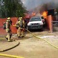 Un homme sauve son chien de sa maison en feu (Californie)