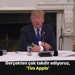ABD Başkanı Donald Trump, teknoloji devi Apple CEO'su Tim Cook'a 'Tim Apple' diye seslendi.