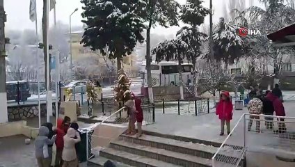 Havaların ısınmasına aldanıp açan çiçekler kar altında kaldı