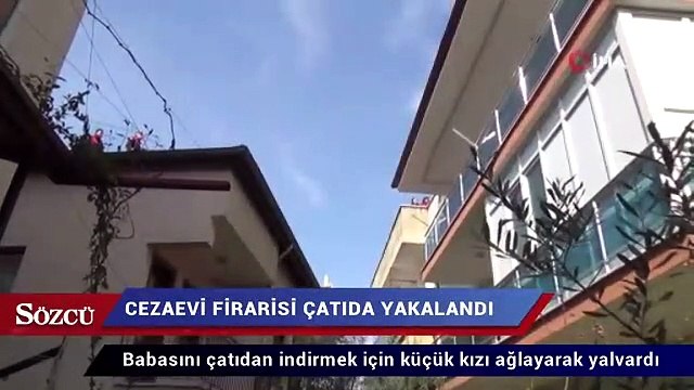Şehri ayağa kaldıran cezaevi firarisi çatıda yakalandı