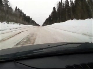 Driver Dodges Two Oncoming Trucks