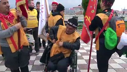 Çanakkale Zaferi yolunda tekerlekli sandalyeyle ilerliyor - TEKİRDAĞ