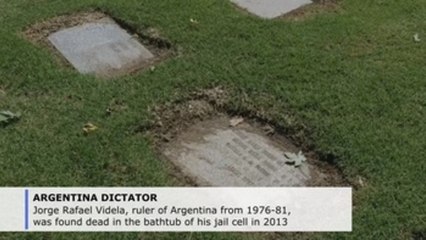 Stark, cryptic tombstone marks late Argentine dictator's final resting place (C)