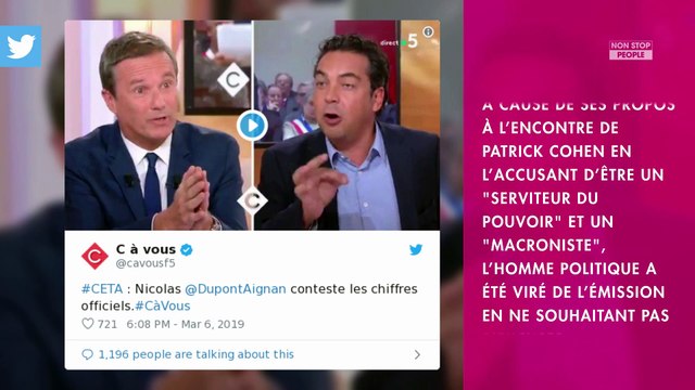 Nicolas Dupont-Aignan viré de C à Vous : Patrick Cohen réagit à leur clash
