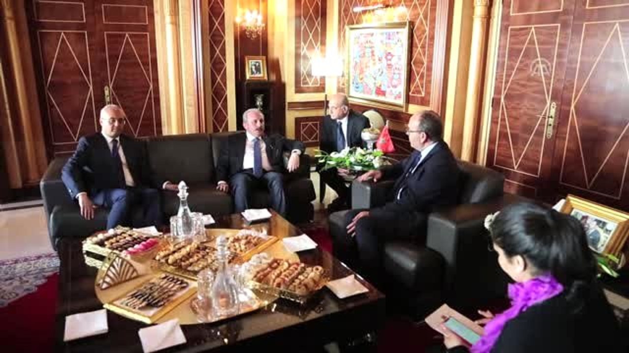 TBMM Başkanı Şentop - Fas Danışma Meclisi Başkanı Benchamach Görüşmesi