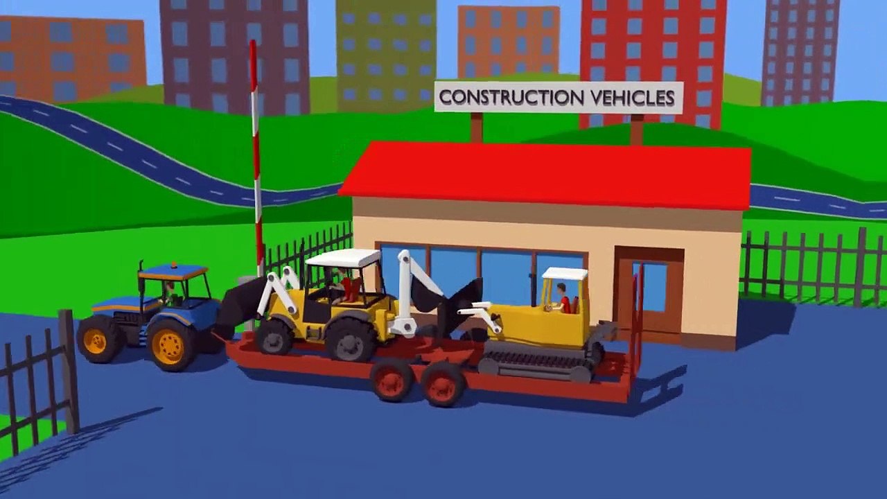 Tractors and Excavators Stories for Children - various vehicles
