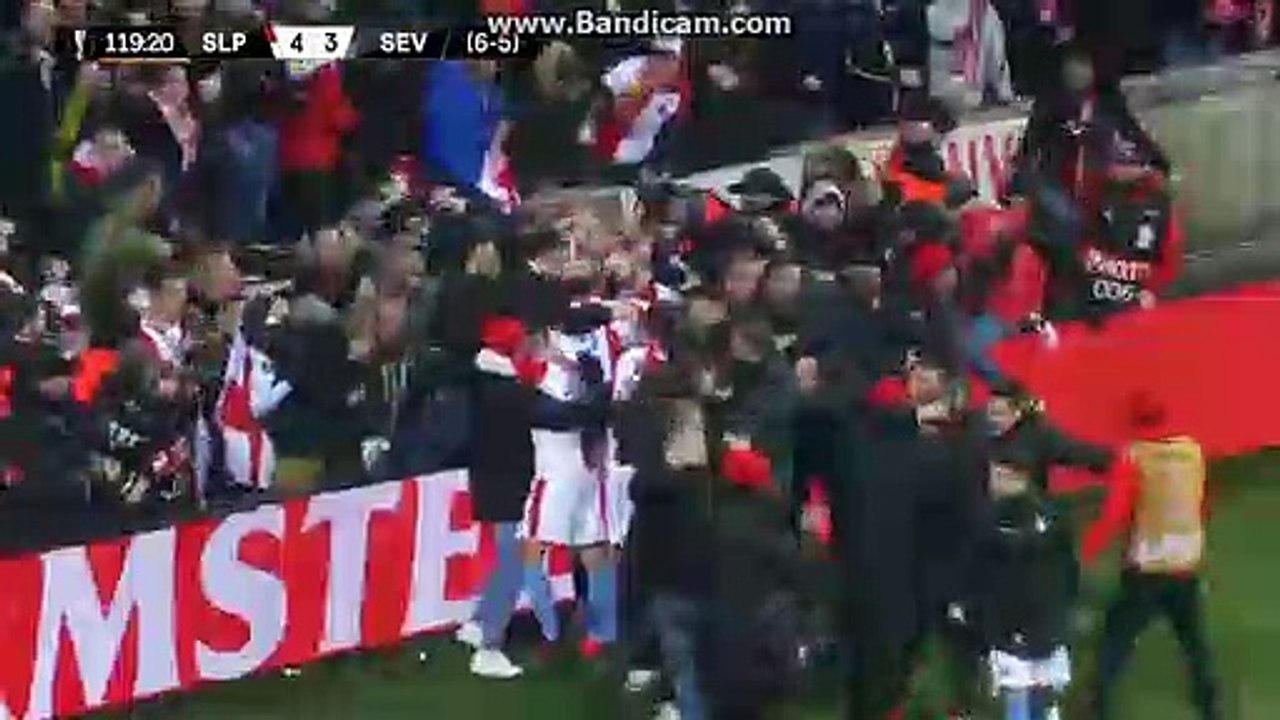 Slavia Prague - Sevilla 4-3 GOAL 14-03-2019