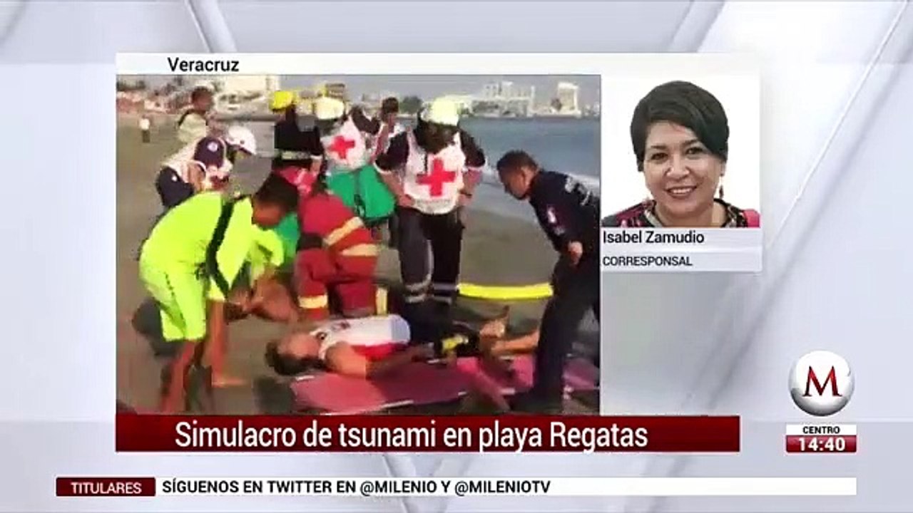 Simulacro de tsunami en playa Regatas, Veracruz