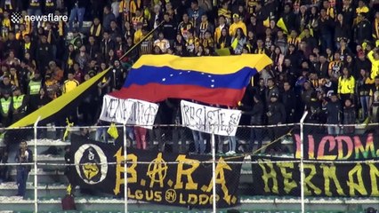 'Venezuela Resist': Soccer fans in Bolivia make political statement