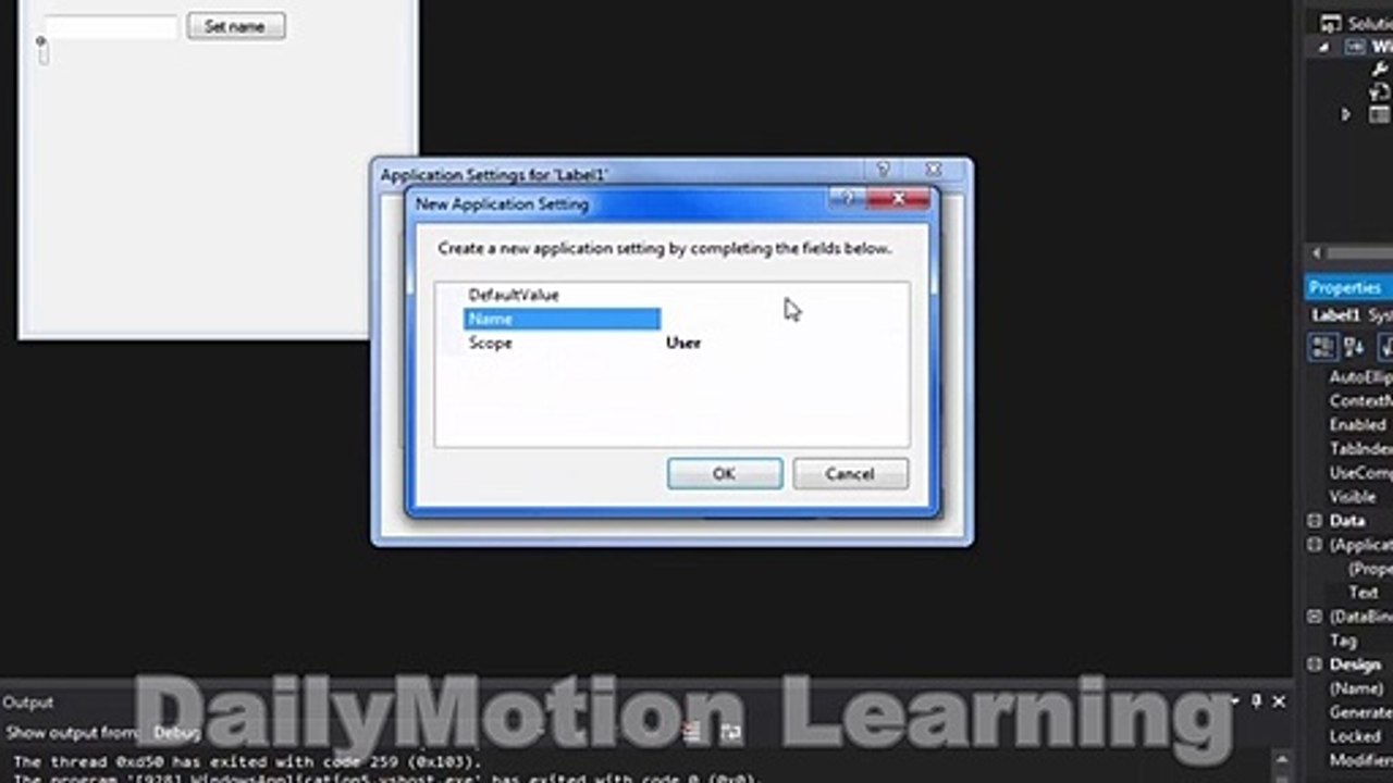 Visual studio 2013 tutorial for Beginners - Saving user settings