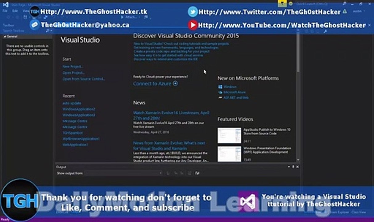 Visual studio 2015 tutorial for Beginners - Auto updater