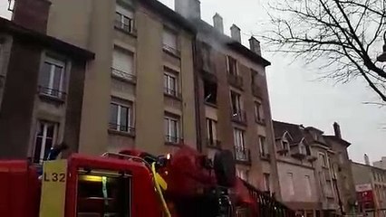 Feu d'habitation au troisième étage du 27 rue Louis Barthou à Saint-Max