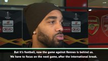Arsenal must now move on from Rennes win - Lacazette