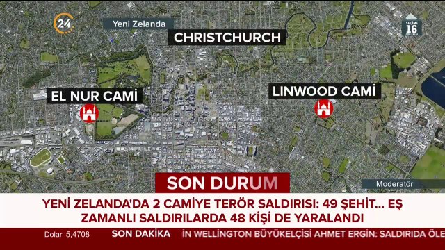 Yeni Zelanda'da 2 camiye terör saldırısı