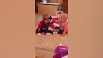 Funny Twins Baby Play Together - Fun And Fails Baby Video 2019 Funny Videos 0600