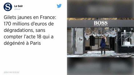 Gilets jaunes. Les dégradations se chiffreraient à 170 millions d’euros, selon une fédération d’assureurs