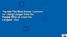 Popular The Blue Zones: Lessons for Living Longer from the People Who ve Lived the Longest - Dan