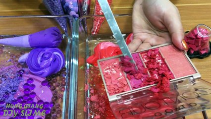 Mixing Random Things Into Clear Slime ! Purple and Red Special Series Part 13 Satisfying Slime