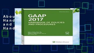 About For Books  GAAP Handbook of Policies and Procedures (GAAP Handbook of Policies