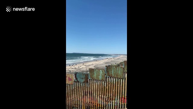 Scores of Honduran migrants sprint across US border from Mexico